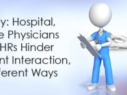 Survey: Hospital, Office Physicians Say EHRs Hinder Patient Interaction, in Different Ways